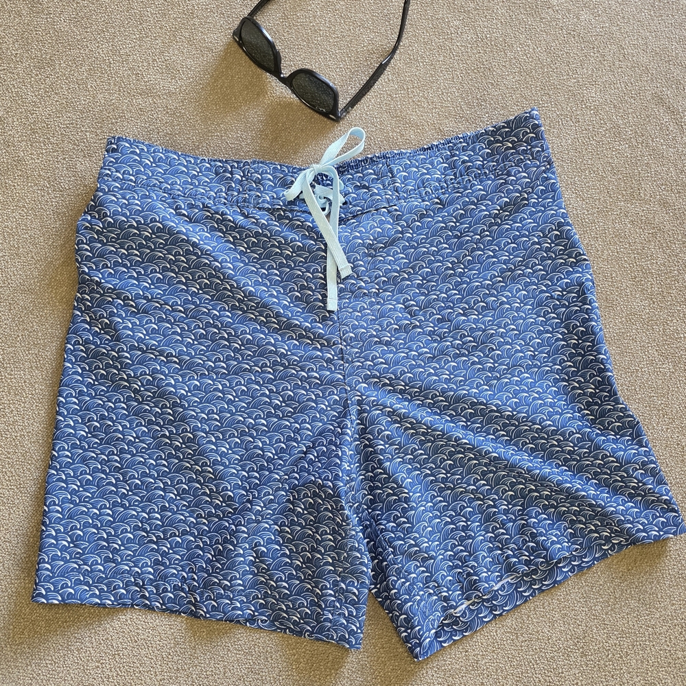 Southern Tide Blue Patterned Men's Hybrid Shorts